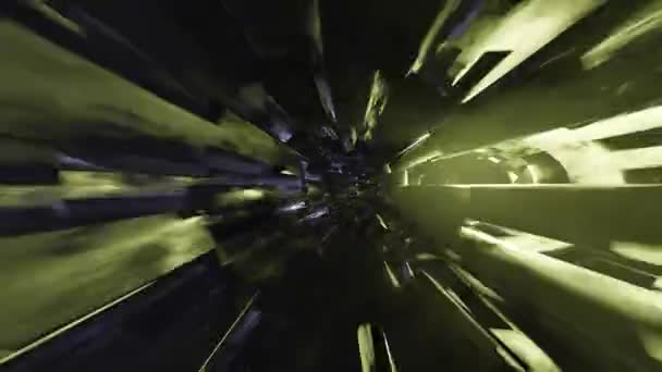 未来的なスタイルと温かみのある色と下り坂トンネルの3D背景アニメーション無限ループ 垂直形式の物語のアニメーションレンダリング — ストック動画