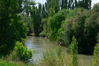 View of River Chubut in Gaiman town. Province of Chubut, Argentina
