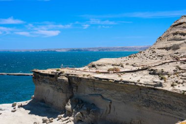 Stairs in a viewpoint in Puerto Piramides. Peninsula Valdes, Province of Chubut, Argentina