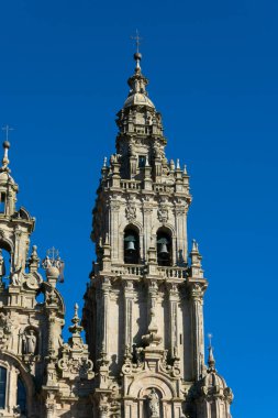 Santiago de Compostela Archthedral Bazilikası. Katedral, St. James, Camino de Santiago yolundaki bir hac yeridir. Santiago de Compostela, İspanya