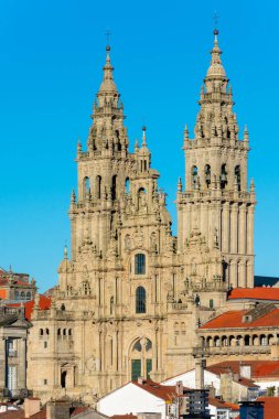 Santiago de Compostela Archthedral Bazilikası. St James, Camino de Santiago 'da bir hac yeri. Santiago de Compostela, Galiçya, İspanya