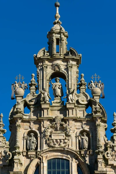 圣地亚哥 孔波斯特拉大教堂大教堂是圣地亚哥卡米诺圣詹姆斯路上的朝圣之地 Santiago Compostela 西班牙 — 图库照片