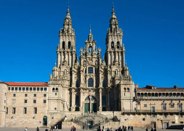 サンチャゴ コンポステーラ ガリシア スペインだ 2023年2月4日 サンティアゴ コンポステーラ大聖堂 大聖堂はサンティアゴ巡礼の地でもあります — ストック写真