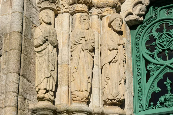 Нуя Галісія Іспанія Лютого 2023 Року Скульптури Фасаді Церкви Сан — стокове фото