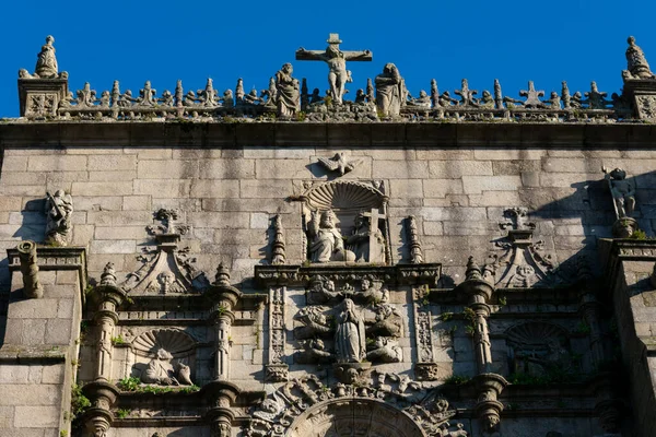 Pontevedra 加利西亚 西班牙 2023年2月7日圣玛丽大教堂 真正的圣玛利亚大教堂市长门面 — 图库照片