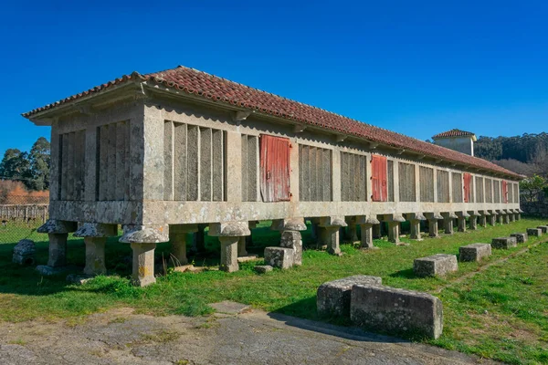 ポイオ ガリシア スペインだ 2023年2月8日 典型的な穀倉地帯であるガリシア最大のホレオ フアン ポイオ修道院 — ストック写真