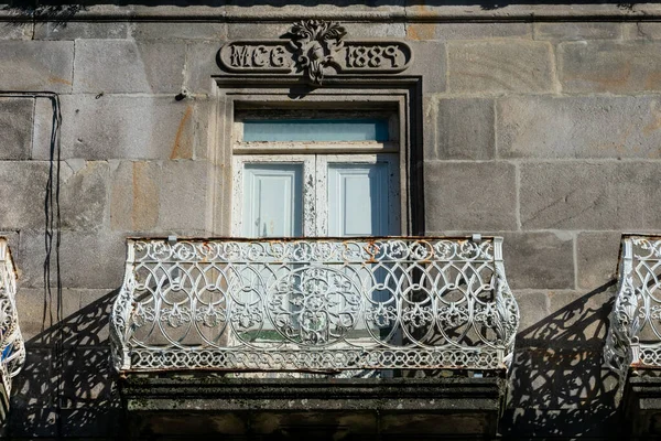 Vigo Galizia Spagna Febbraio 2023 Vecchio Balcone Casa Dall Anno — Foto Stock