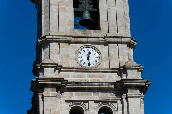 Widok Carmo Kościół Wieża Zegarowa Igreja Carmo Braga Portugalia — Zdjęcie stockowe