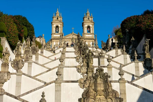 Braga Portugalia Lutego 2023 Schody Kościół Bom Jesus Monte Sanctuary — Zdjęcie stockowe
