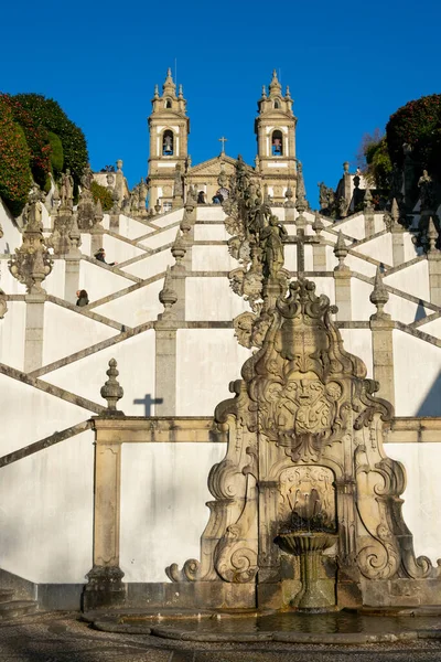 葡萄牙布拉加 2023年2月11日Bom Jesus的阶梯和教堂是蒙特圣地 — 图库照片