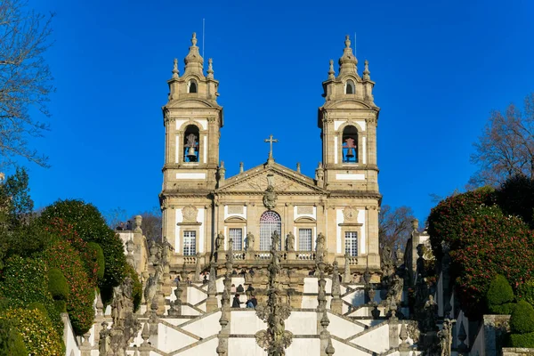 Брага Португалия Февраля 2023 Года Стайруэй Церковь Бон Жезус Являются — стоковое фото