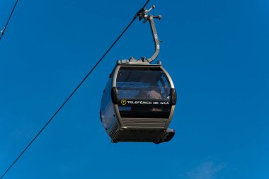 Oporto, Portekiz. 14 Şubat 2023. Gaia Kablo Araba, Vila Nova de Gaia şehrinde Teleferico de Gaia