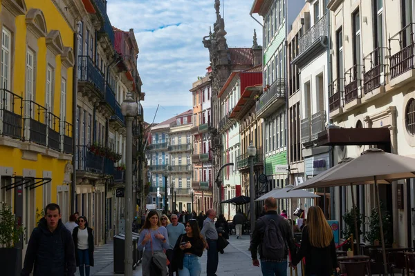Порту Португалия Февраля 2023 Года Типичные Фасады Зданий Руа Дас — стоковое фото