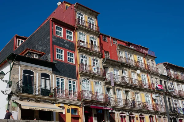 Porto Portugal Fevereiro 2023 Ribeira Porto Ribeirinha Porto Edifícios Típicos — Fotografia de Stock