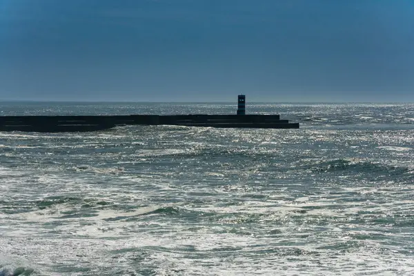 Porto Portugal Februari 2023 Atlantische Oceaan Een Vuurtoren Porto — Stockfoto