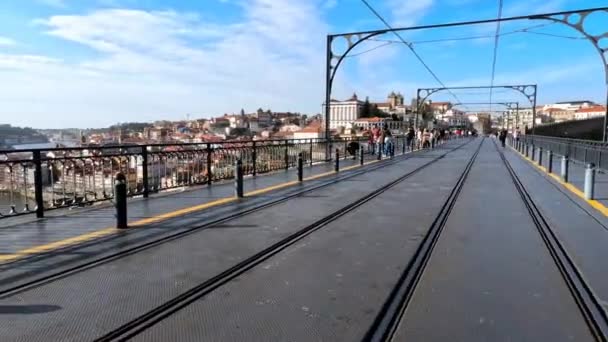 Porto Portugália 2023 Február Dom Luis Kerítés Ribeira Porto Oporto — Stock videók