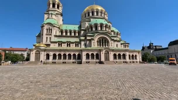 Σόφια Βουλγαρία Αυγούστου 2023 Καθεδρικός Ναός Alexander Nevsky Βουλγαρικός Ορθόδοξος — Αρχείο Βίντεο