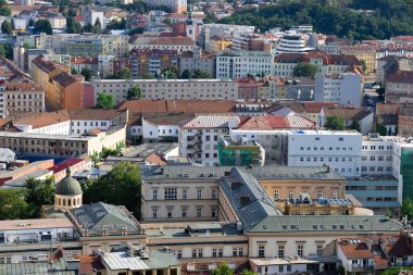 Brno, Çek Cumhuriyeti. 23 Haziran 2024. Brno 'nun panoramik şehir görünümü