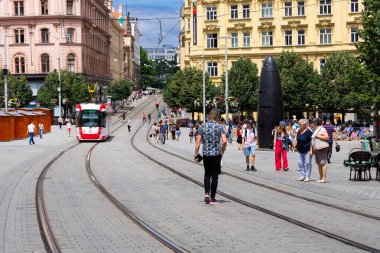 Brno, Çek Cumhuriyeti. 24 Haziran 2024. Brno ana meydanının görüntüsü (Özgürlük Meydanı)