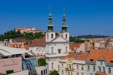 Brno, Çek Cumhuriyeti. 25 Haziran 2024. St. Michael Kilisesi, 17. yüzyıldan bir Barok kilisesi.