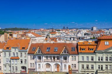 Brno, Çek Cumhuriyeti. 25 Haziran 2024. Brno 'nun panoramik şehir görünümü