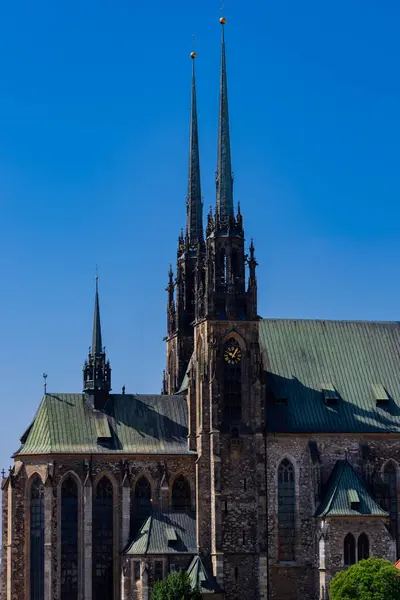 stock image Brno, Czech Republic. June 25, 2024. Panoramic city view of Brno and Cathedral of Saint Peter and Saint Paul