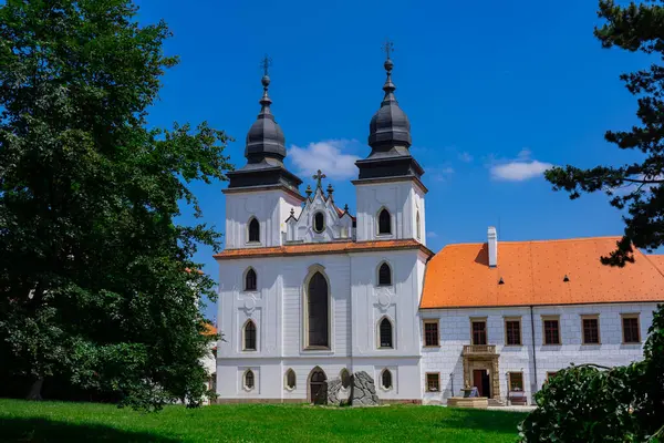 stock image Trebic, Czech Republic. June 25, 2024. Basilica of St. Prokopius in Trebic Castle Complex