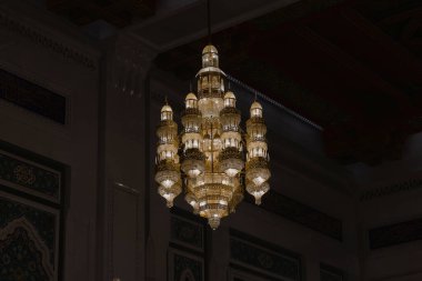 Muscat, Umman. 10 Şubat 2025. Sultan Qaboos 'un Büyük Camii' nin içi.