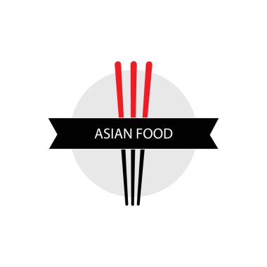 Chopstick simgesi logo vektör tasarımı