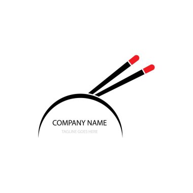 Chopstick simgesi logo vektör tasarımı