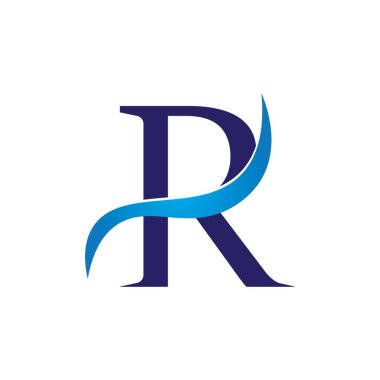 R harfi simgesi logo vektör tasarımı
