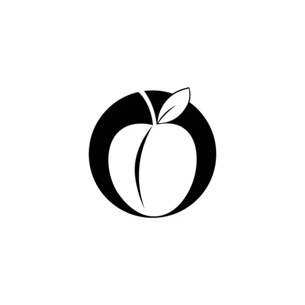 Ciruela Fruta Icono Logo Vector Diseño — Archivo Imágenes Vectoriales