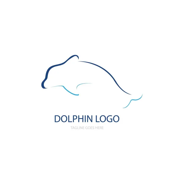 Dauphin Icône Logo Vectoriel Design — Image vectorielle