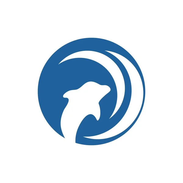 Векторный Дизайн Логотипа Дельфина — стоковый вектор