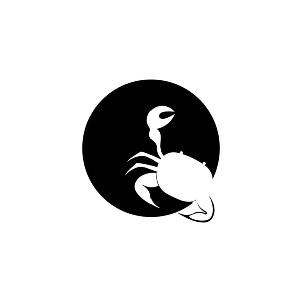 カニのアイコンのロゴベクトルデザイン — ストックベクタ