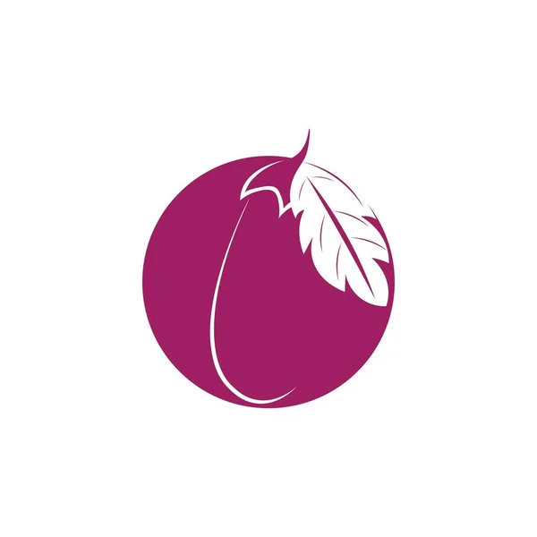 Auberginen Symbol Logo Vektor Design — Stockvektor