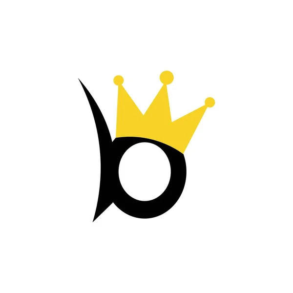 王冠のアイコンテンプレートベクトルと文字B — ストックベクタ