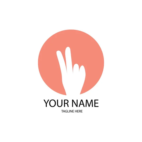 Design Vetor Logotipo Ilustração Mão — Vetor de Stock