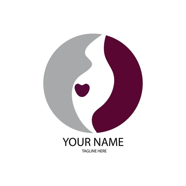 Ícone Grávida Design Vetor Logotipo —  Vetores de Stock
