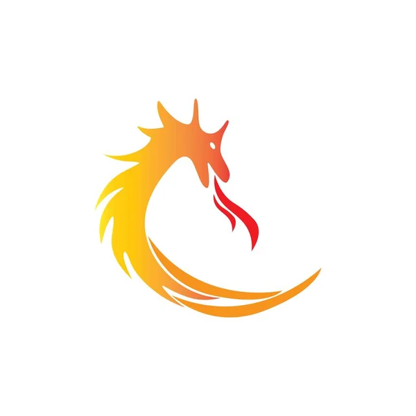 Dragon Icon Logo Vektor Design — Stockvektor