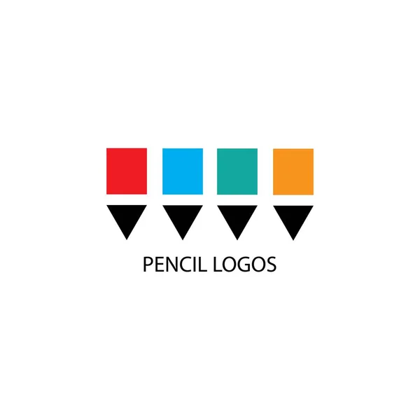 Potlood Pictogram Logo Vector Ontwerp — Stockvector