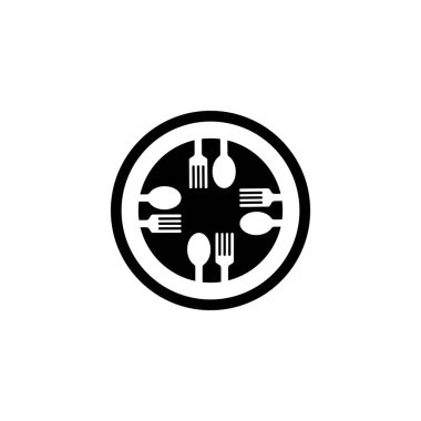 çatal ve kaşık simgesi logo vektörü