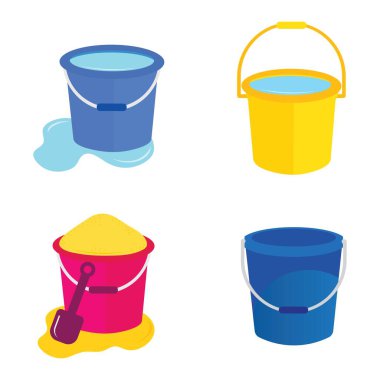 Set of Plastic bucket icon logo vector