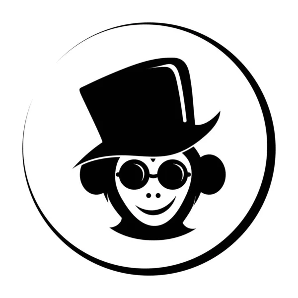 Monkey Pictogram Logo Gratis Vector Afbeelding — Stockvector