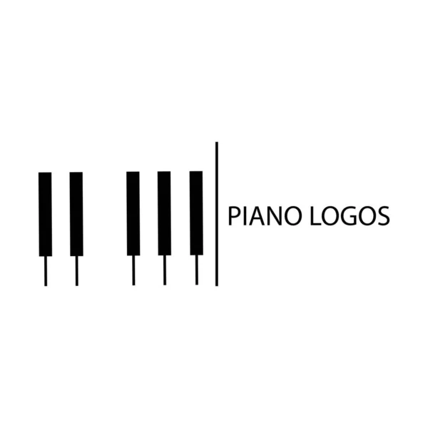 Svart Och Vit Illustration Piano Logotyp Vektor — Stock vektor
