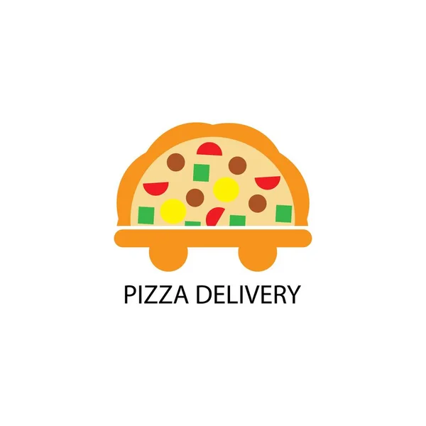 Ícone Entrega Pizza Vctor Logotipo —  Vetores de Stock