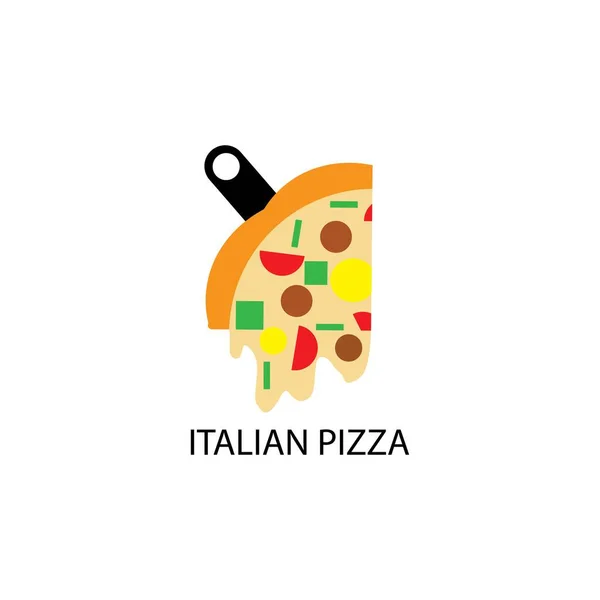 Fetta Vettore Logo Pizza — Vettoriale Stock