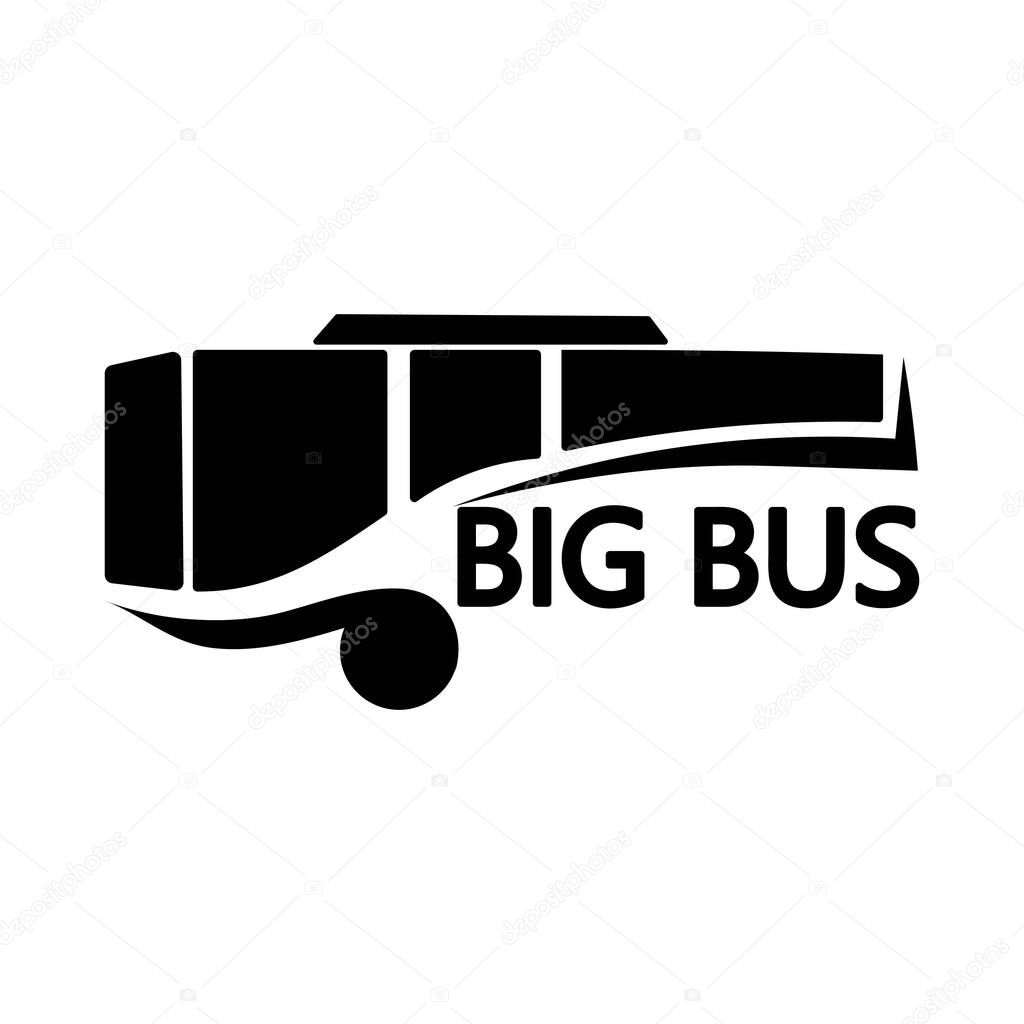Black and white bus logo vector