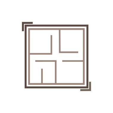 Kare zemin planı logo vektörü