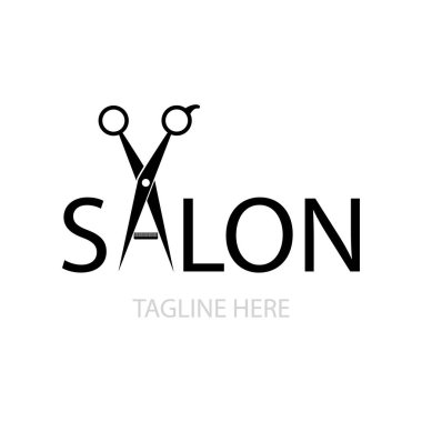 Makas illüstrasyon logo vektör tasarımı